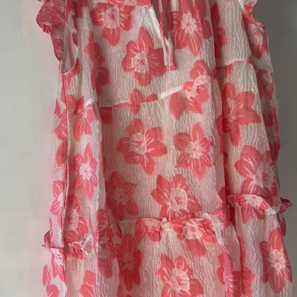Floral Pink and White Dress